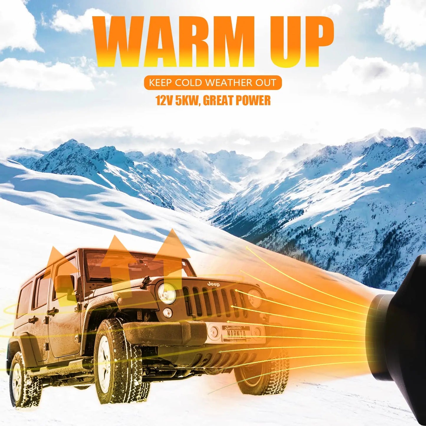 12V 5KW Diesel Air Heater 5000W 24V Portable Parking Heater Saving Fuel&Efficient with Digital Monitor for Trucks Boat Van Car