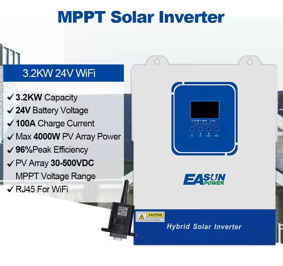 EASUN POWER Hybrid Solar Inverter 4KW 2KW Pure Sine Inverter 24V 12V Dropshipping Solar Inverter Charger power bank Inversor
