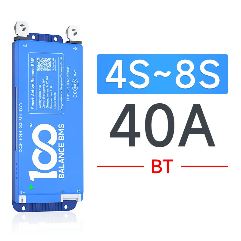 Daly bms Smart BMS 4S lifepo4 bluetooth Wifi bms 8S 24S 40A 60A 80A 1A active balance bms 16s 48v lifepo4 bms Lifepo4 100A