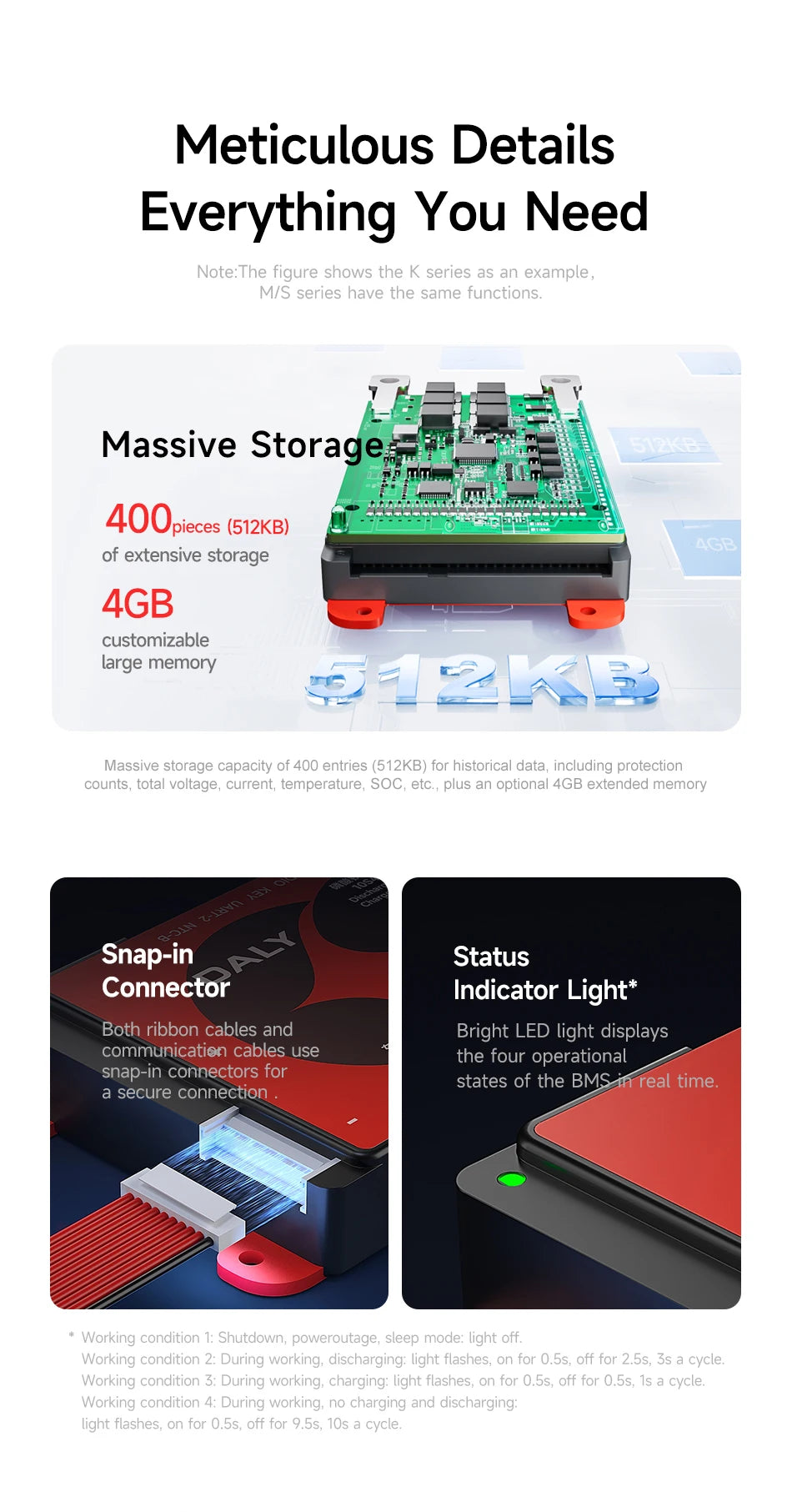 Daly Smart BMS LiFePo4 4S 12V BMS 8S 24S 72V 48V 16S 100A 150A 200A 250A 300A 3.7V Li-Ion BMS 7S 13S 14S 3.2V BMS