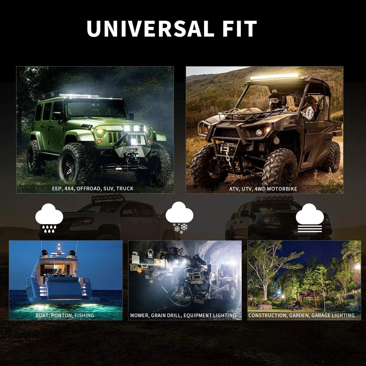 2PCS 7 Inch 51W Round LED Offroad Lights, 5100LM Spot Driving Light Pod Bumper Roof Fog Light Fit for Boat, Jeep, ATV, SUV