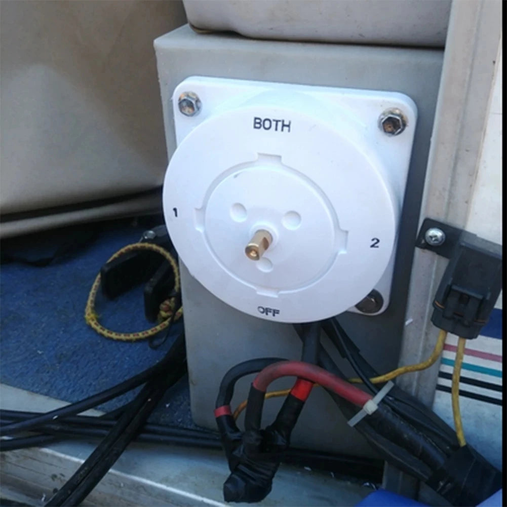 1 Off 2 Both White Distribution Marine Boat Battery Switch Marine Dual Battery Selector Switch For Camper Boat RV Motor Turck