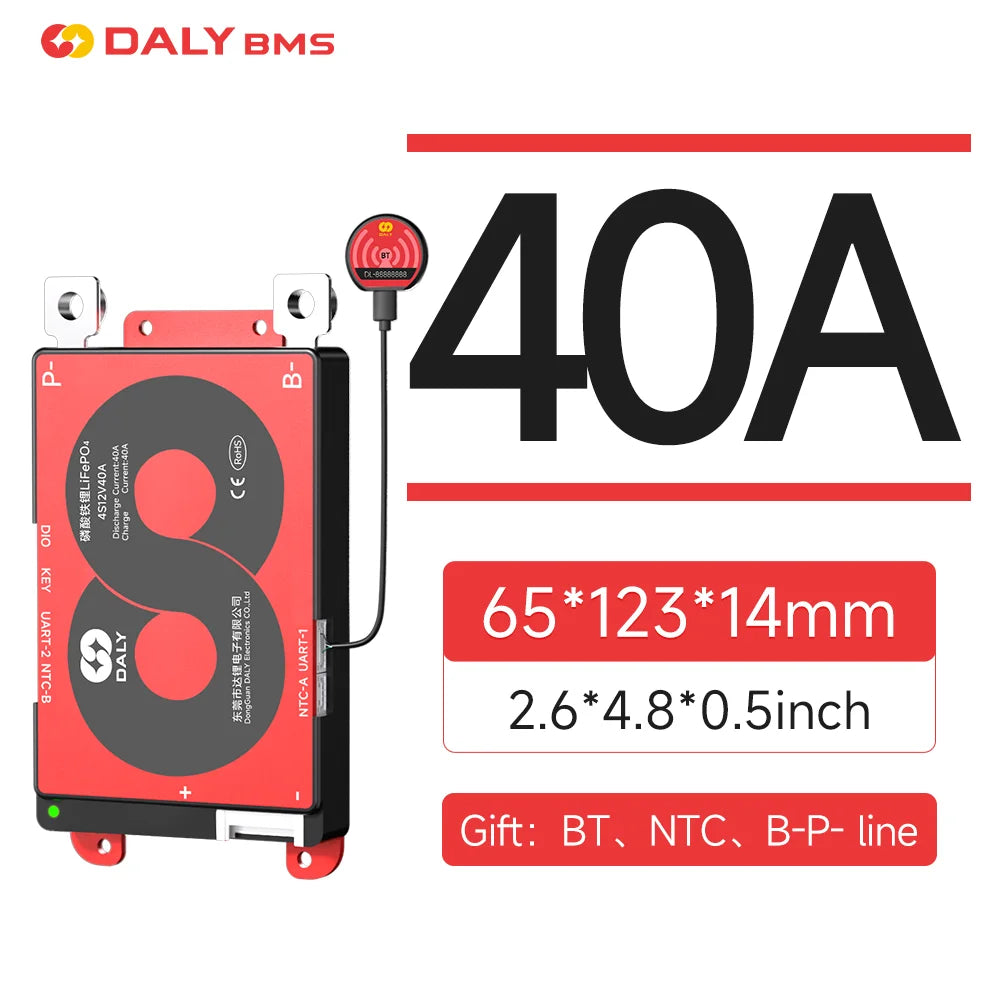 Daly Smart BMS LiFePo4 4S 12V BMS 8S 24S 72V 48V 16S 100A 150A 200A 250A 300A 3.7V Li-Ion BMS 7S 13S 14S 3.2V BMS