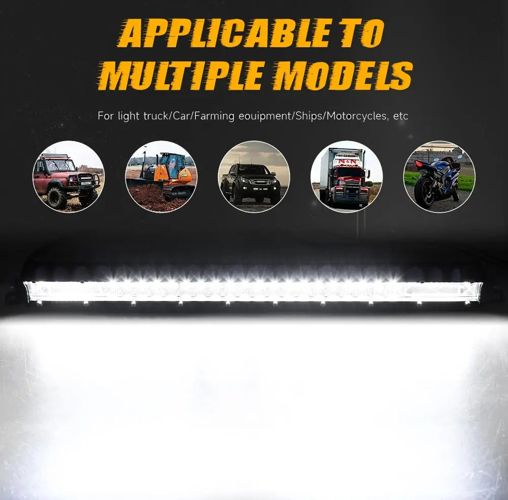 UNISHINE Slim 12D Led Light Bar 20-52inch Spot Flood Combo Beams LED Driving Light For SUV 4X4 Off Road LED Work Lamp 12V 24V