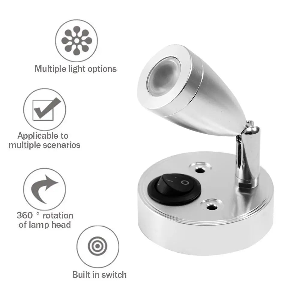 12V LED Interior Reading Lights Switch Campervan Boat Wireless Portable Auto Interior Lamp Rv Camper Accessories