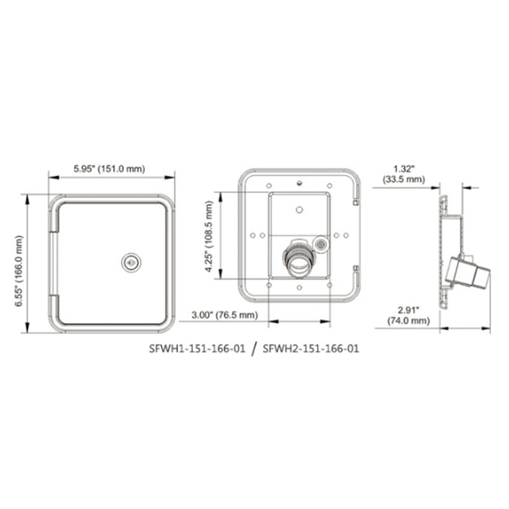 Universal controllable White Gravity Water /water intake Fill Dish Lock Keys RV Trailer Camper for RV Trailer