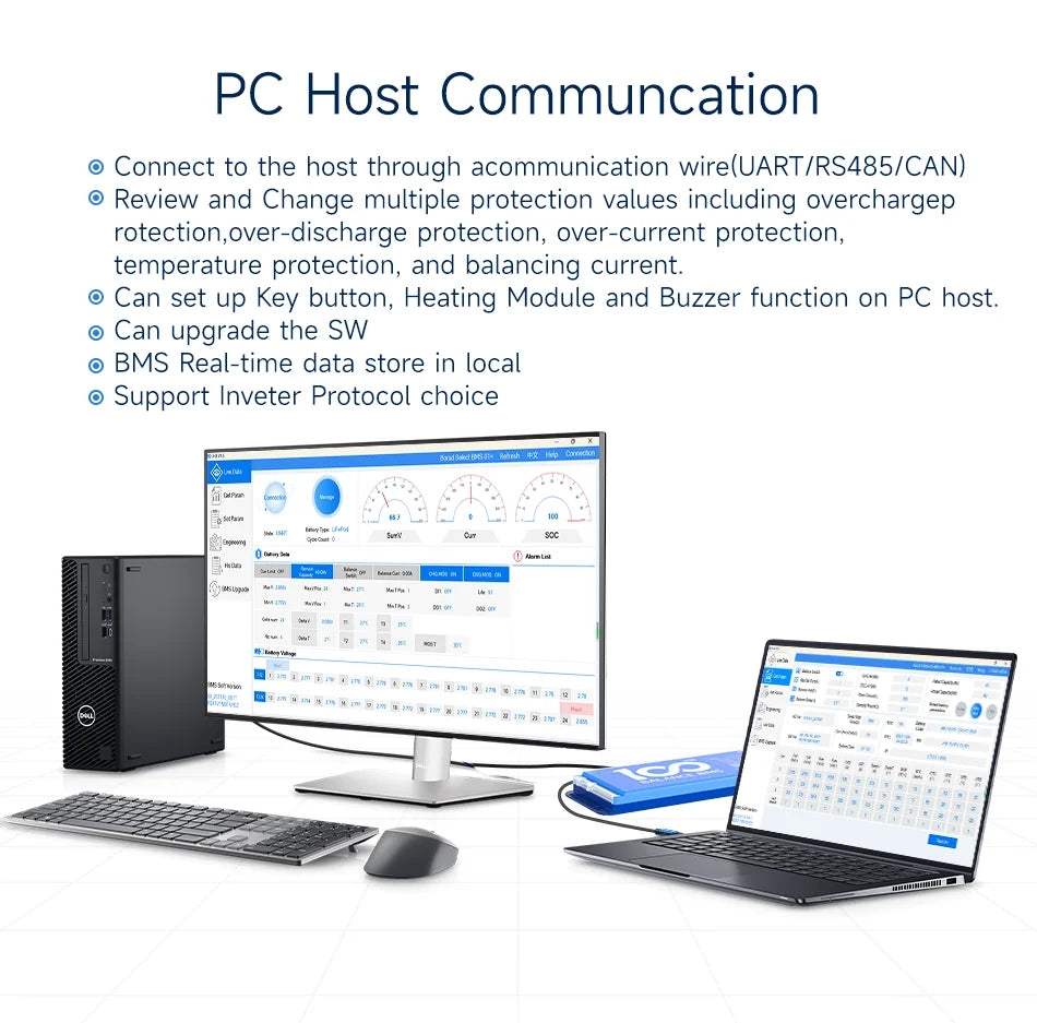 Daly Smart BMS 4s lifepo4 bluetooth Wifi bms 8S 24S 40A 60A 80A 100A Active Balance bms 16s 48v
