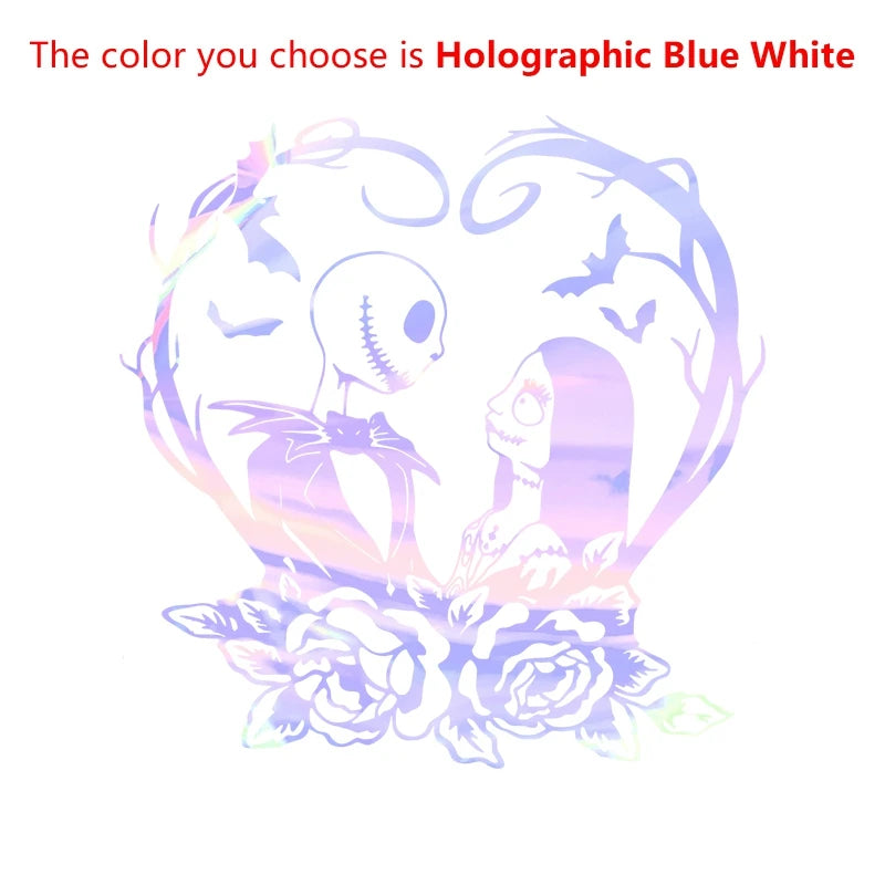 Jack and Sally Vinyl Art Sticker Car Window Bumper Decor, Graphic New Decal Jack Sally Love Stickers For Laptop Halloween Gift