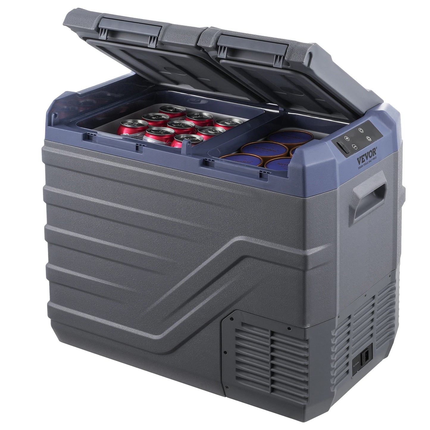 SucceBuy Car Refrigerator Dual Zone Portable Freezer Car Refrigerator Fridge Adjustable Range 12/24V DC and A Compressor Freezer