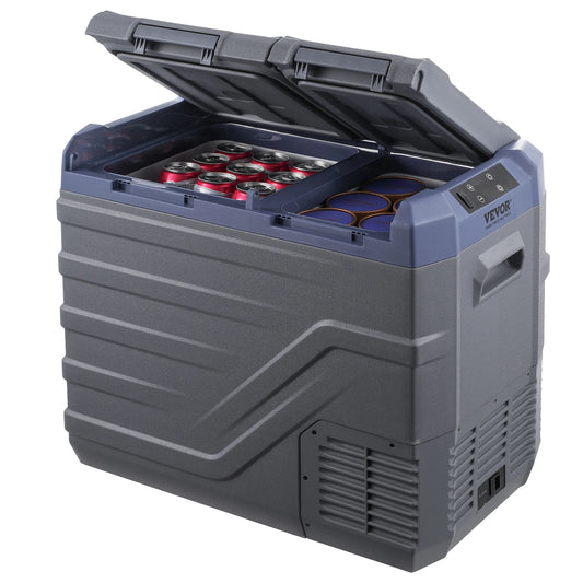 SucceBuy Car Refrigerator Dual Zone Portable Freezer Car Refrigerator Fridge Adjustable Range 12/24V DC and A Compressor Freezer