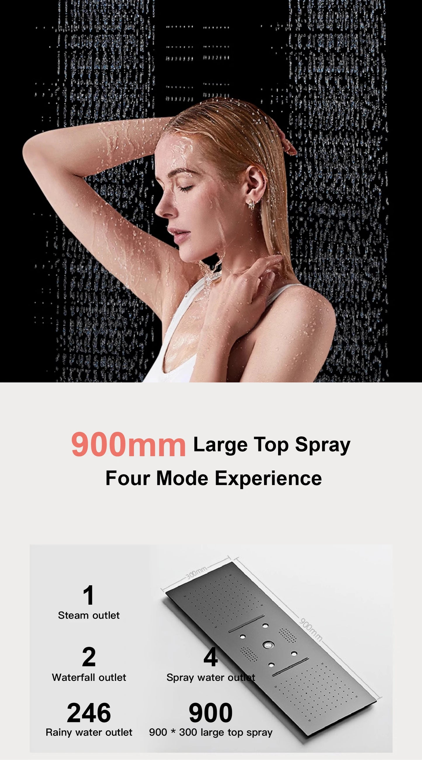 AITANA Luxury Brass Gunmetal LED Display Thermostatic Shower System Bathroom Ceiling embedded concealed giant curtain Rainfall