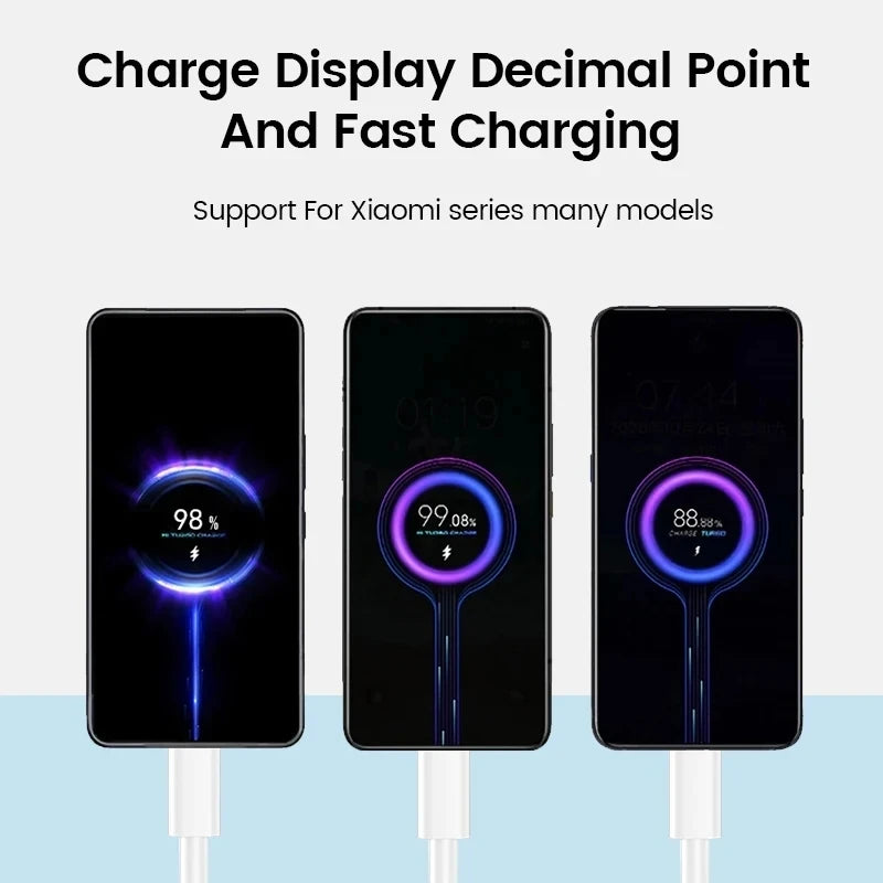 Fast Charger Cable for Xiaomi 11 12 Lite 13T Redmi Note 10 11T 12T 13 POCO X3 X4 F4 Quick Charging Type C USB Cable