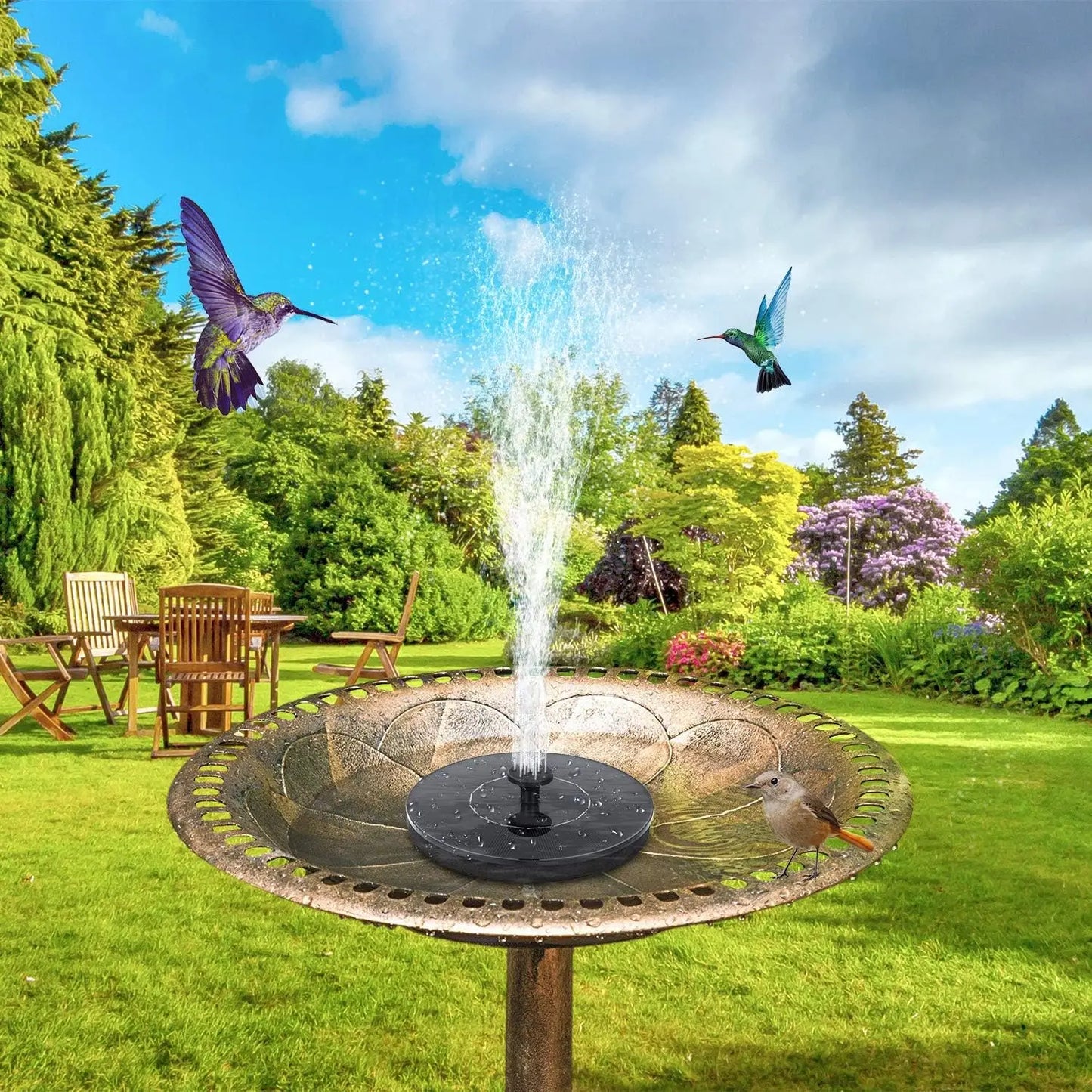 Solar Bird Bath Fountain Pump Free Standing Floating Solar Powered Water Fountain Pump for Bird Bath Garden Pond Pool Outdoor