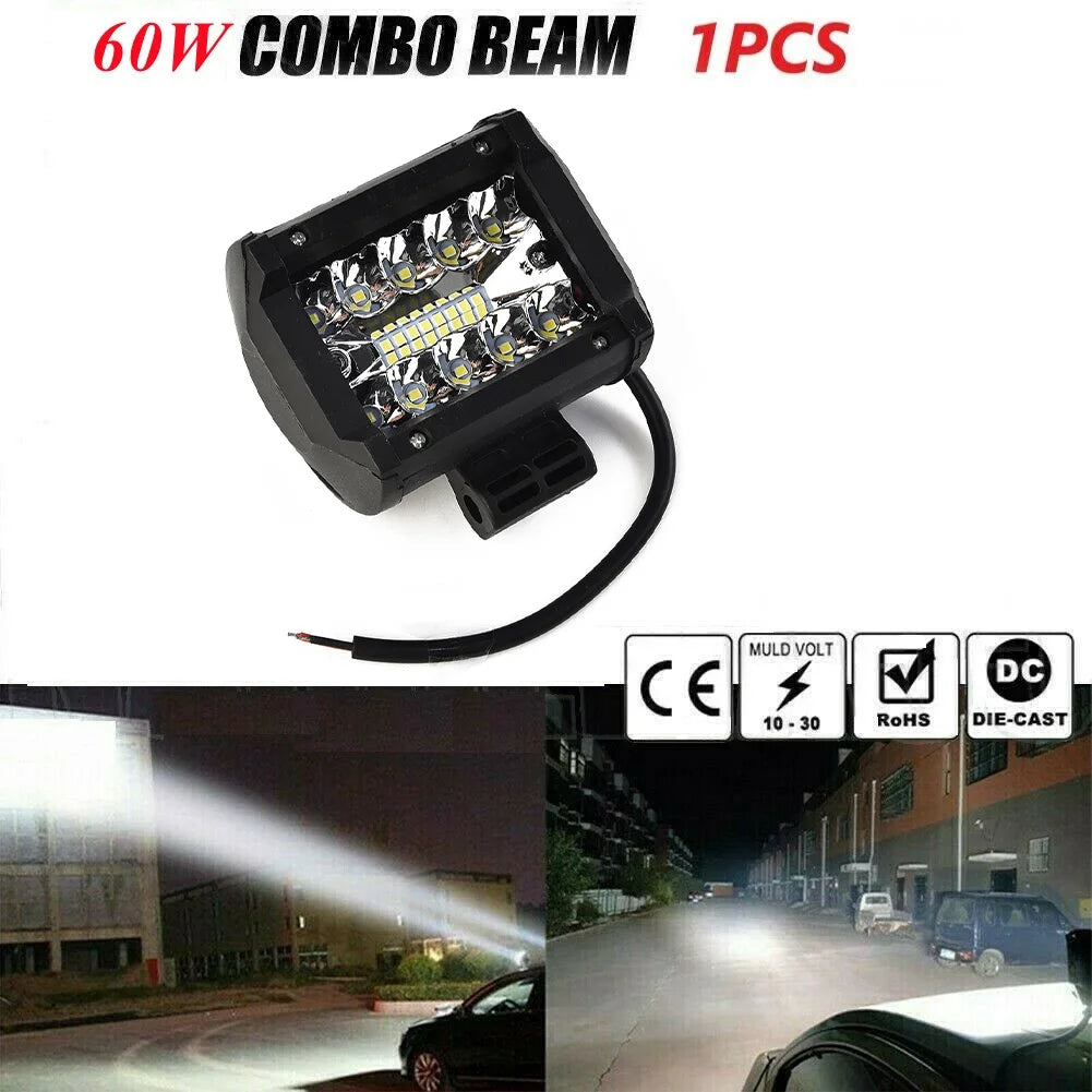 12V 60W LED Bar Offroad Spot Flood Combo LED Light Bar Work Light For Truck Car SUV ATV UTV 4WD LED Headlights