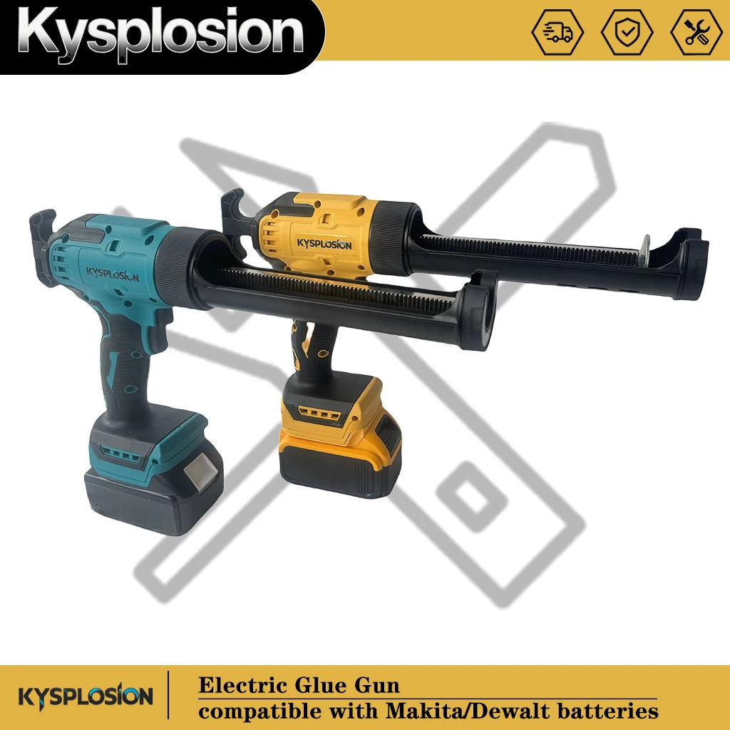For Dewalt 20V 18V Battery Cordless Caulking Gun Glass Electric Silicone Gun 6 Adjustable Speed with LED Light Adhesive Gun Tool