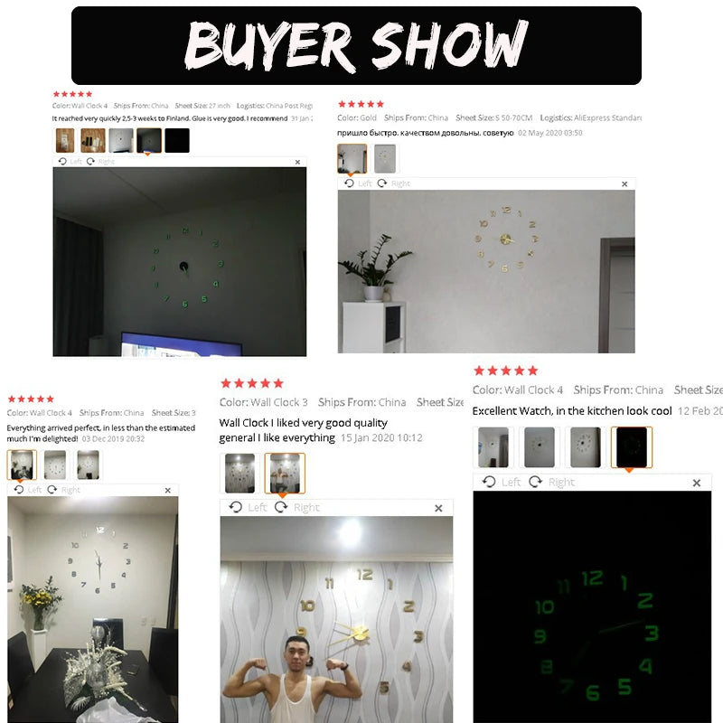 2025 Modern Design Large Wall Clock 3D DIY Quartz Clocks Fashion Watches Acrylic Mirror Stickers Living Room Home Decor Horloge