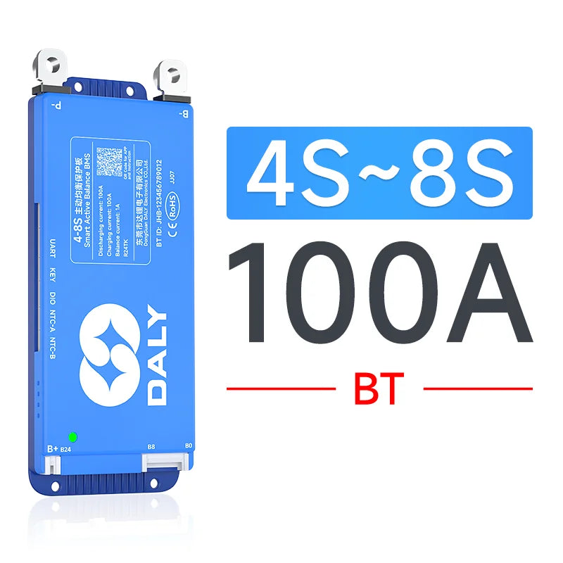 Daly Smart BMS 4s lifepo4 bluetooth Wifi bms 8S 24S 40A 60A 80A 100A Active Balance bms 16s 48v