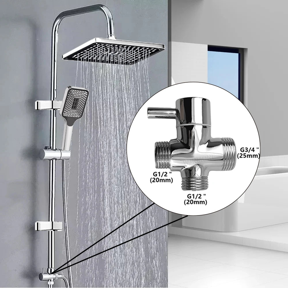 Split Shower Column Set Bathroom Faucet Single Cold Mixer Water Tap System Bathtub Taps Rainfall Shower Head Accessories Adapter
