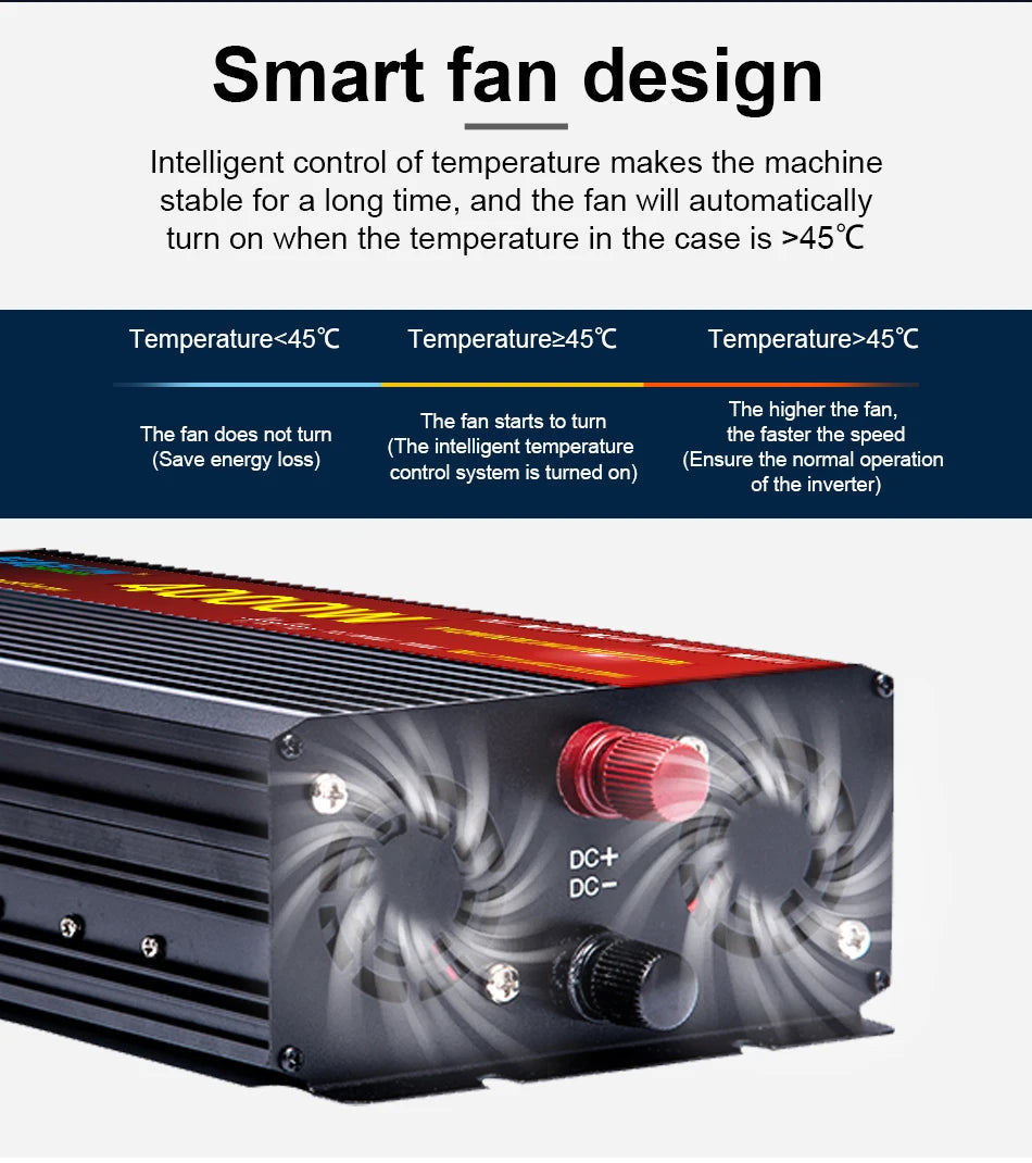 Car Pure Sine Wave Inverter DC 12V 24V To AC 220V 3000W 4000W 5000W Voltage Transformer Power Converter Solar Inverter LCD Dis