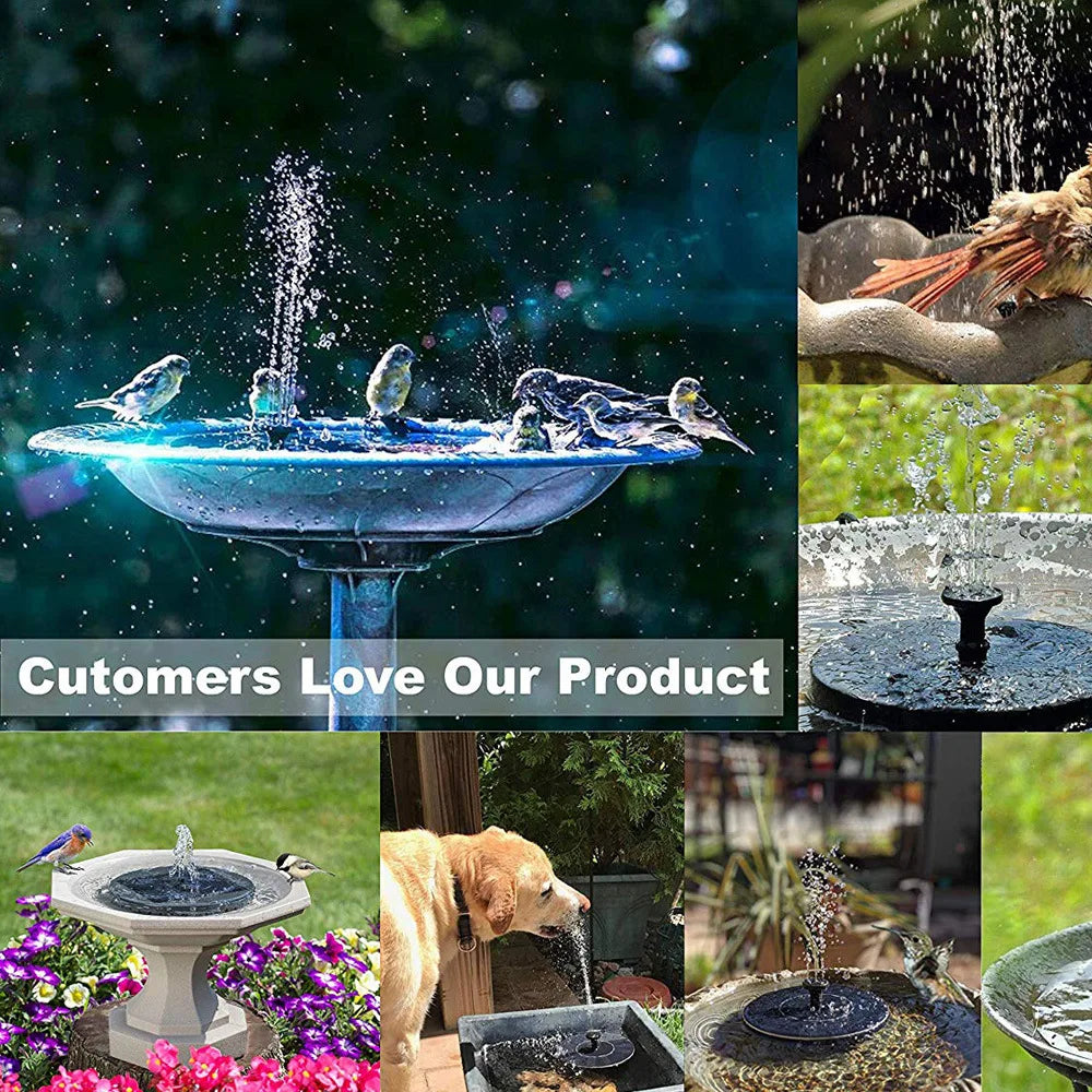 Solar Bird Bath Fountain Pump Free Standing Floating Solar Powered Water Fountain Pump for Bird Bath Garden Pond Pool Outdoor