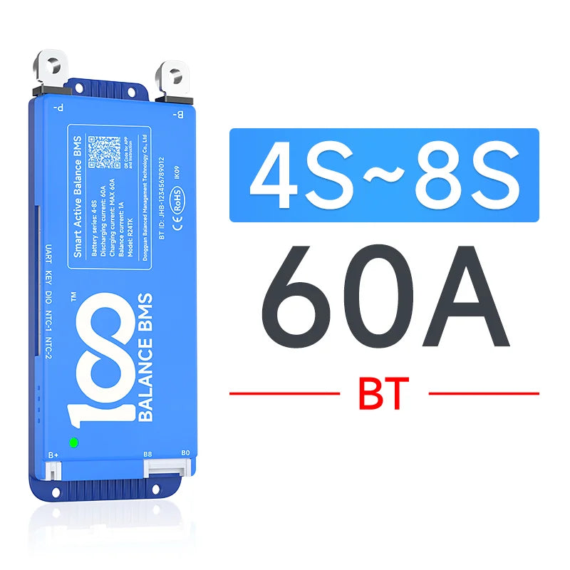 Daly bms Smart BMS 4S lifepo4 bluetooth Wifi bms 8S 24S 40A 60A 80A 1A active balance bms 16s 48v lifepo4 bms Lifepo4 100A