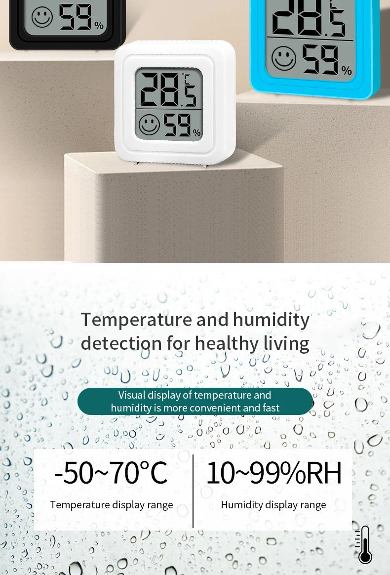 LCD Digital Thermometer Hygrometer Indoor Room Electronic Temperature Humidity Meter Sensor Gauge Weather Station For Home ﻿