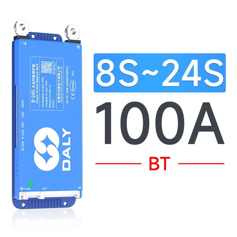 Daly Smart BMS 4s lifepo4 bluetooth Wifi bms 8S 24S 40A 60A 80A 100A Active Balance bms 16s 48v