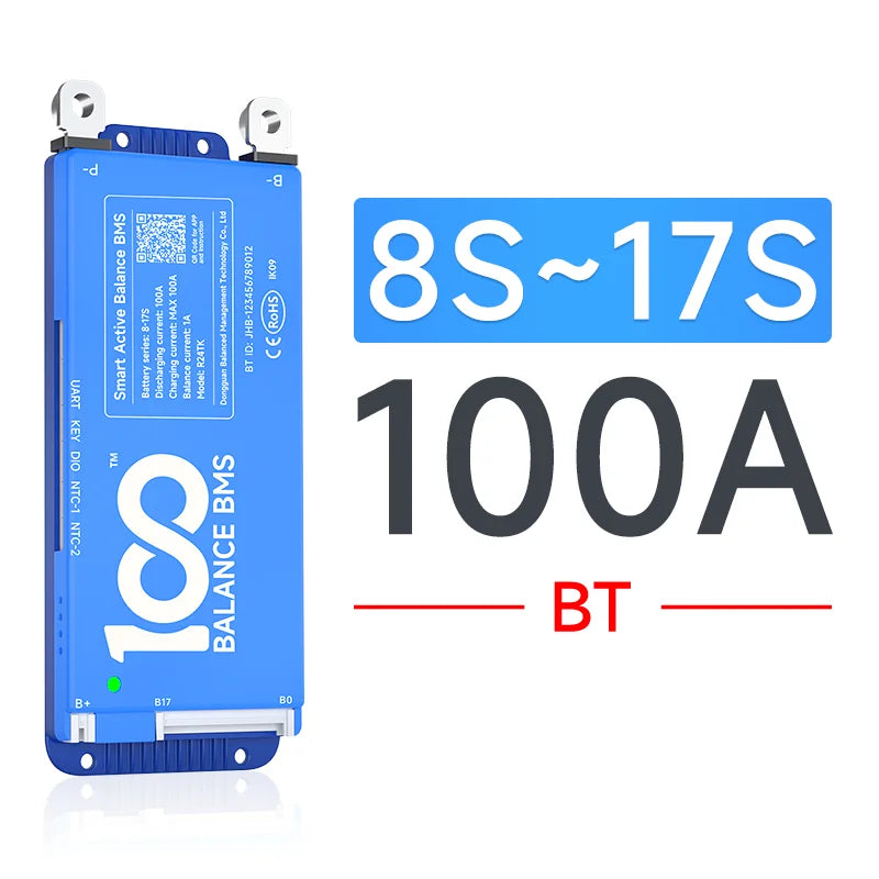 Daly bms Smart BMS 4S lifepo4 bluetooth Wifi bms 8S 24S 40A 60A 80A 1A active balance bms 16s 48v lifepo4 bms Lifepo4 100A