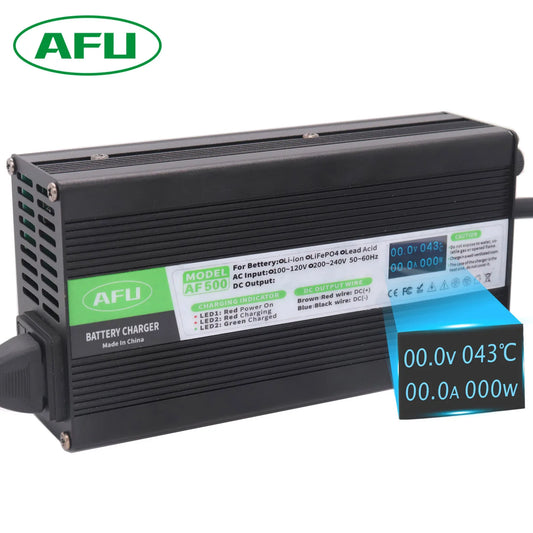 84V 5A Li-ion Battery Charger Usd For 20S 72V 74V Li-ion Battery Smart Charger With OLED Display Fast Charger Cooling Fan