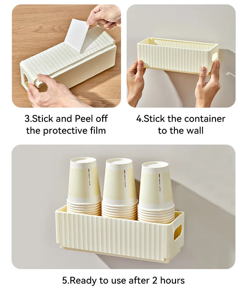 WORTHBUY Cabinet Folding Storage Rack Wall Mounted Punch Free Cling Film Racks Sink Sponge Holder Kitchen Organizer And Storage