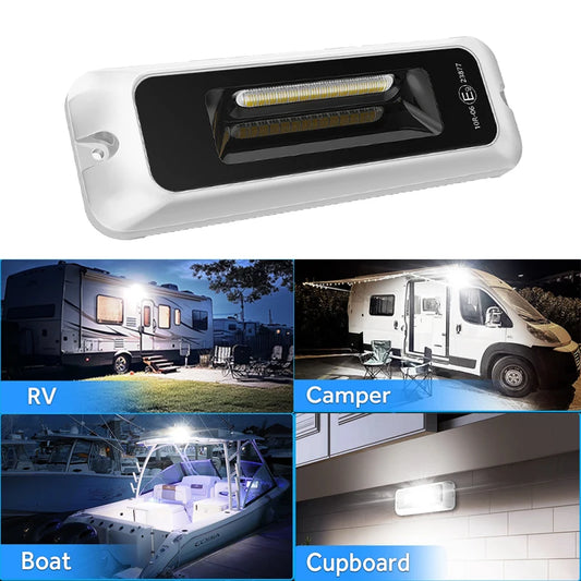 MICTUNING RV Exterior Porch Light Waterproof LED Utility Awning White 6000K Outdoor Lights For Caravan Camper Garden Trailer