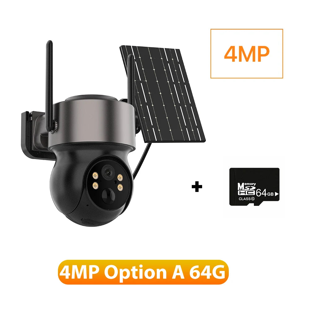 4MP Wireless Outdoor 7.6W Dual lens Built-in Battery Solar Camera 1080P 5W Long Time Standby PIR IP  Solar Camera Security iCsee