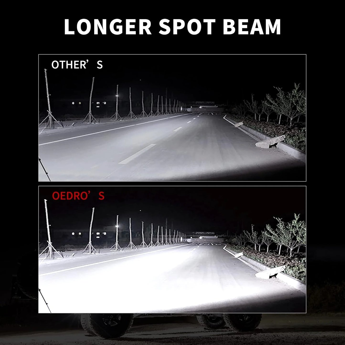 2PCS 7 Inch 51W Round LED Offroad Lights, 5100LM Spot Driving Light Pod Bumper Roof Fog Light Fit for Boat, Jeep, ATV, SUV