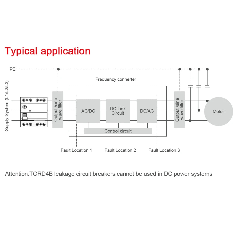 RCCB RCD DC Electric Vehicle EV Charging Pile Residual Current breaker  2P 63A 30mA Type B 10KA  Din Rail Earth Leakage TONGOU