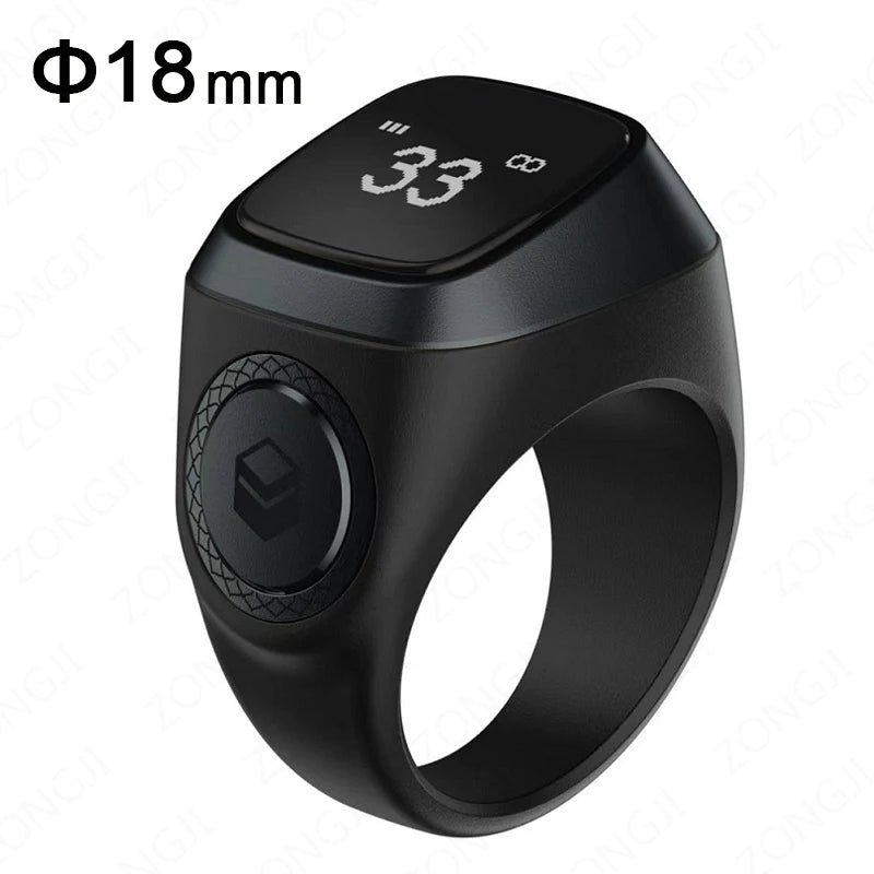 IQibla Smart Zikr Rings Tasbih Tally Intelligent Digital Counter for Muslims Praise 5 Prayer Time Electronic Vibration Reminder