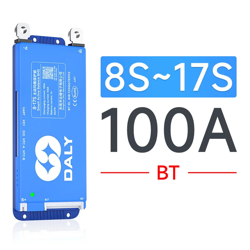 Daly Smart BMS 4s lifepo4 bluetooth Wifi bms 8S 24S 40A 60A 80A 100A Active Balance bms 16s 48v
