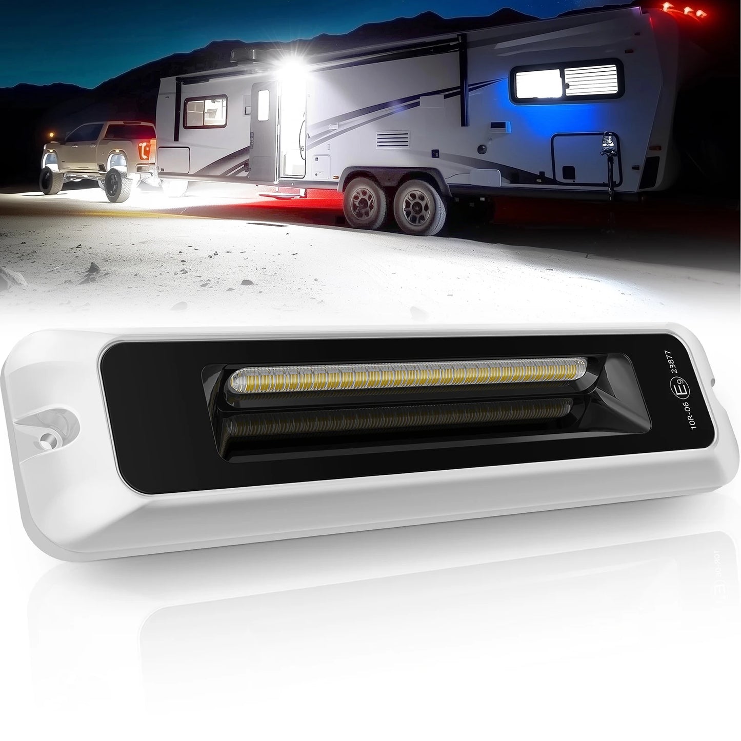 MICTUNING RV Exterior Porch Light Waterproof LED Utility Awning White 6000K Outdoor Lights For Caravan Camper Garden Trailer