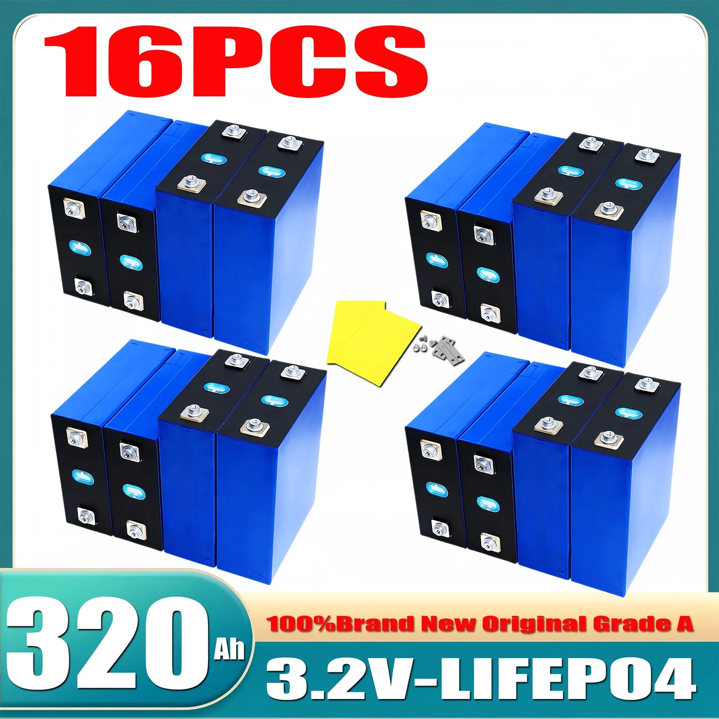 10000 Cycles 3.2V 320Ah 340AH Lifepo4 Rechargeable Battery Grade A DIY12V 24V 48V RV EV Boat Golf solar energy camping duty-free