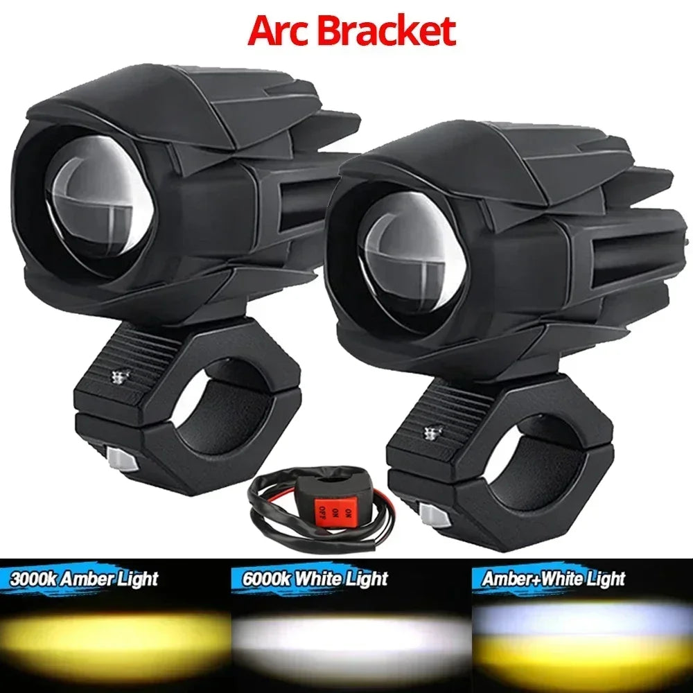 LED Motorcycle Spotlight 200W Headlight Fog Lights Accessories Off Road ADV GS UTV Truck Assisted Lamp Auxiliary Lights 12V 24V