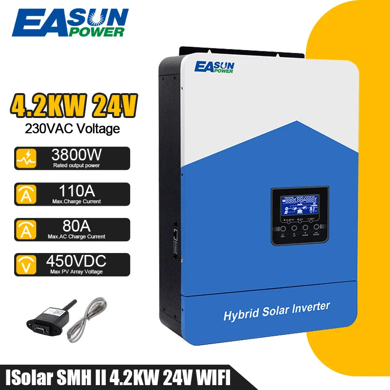 Hybrid Solar Inverter 6.2KW 4.2KW 3.2KW 2.2KW Solar Inverter Controller 12V 24V 48V 120A MPPT Hybrid Inverter with WIFI Off Grid