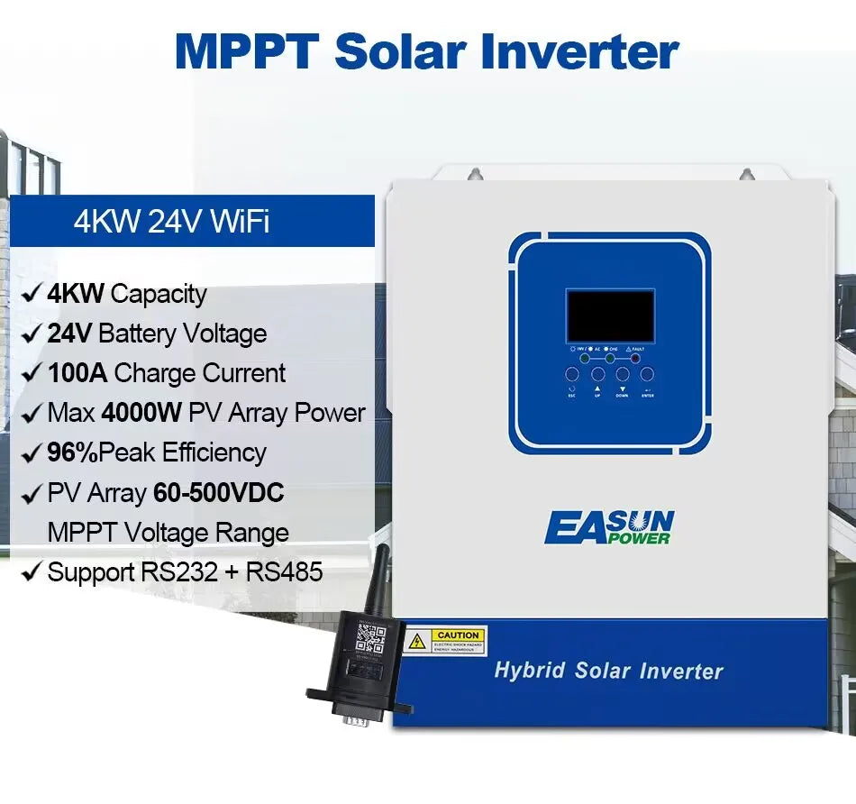 EASUN POWER Hybrid Solar Inverter 4KW 2KW Pure Sine Inverter 24V 12V Dropshipping Solar Inverter Charger power bank Inversor