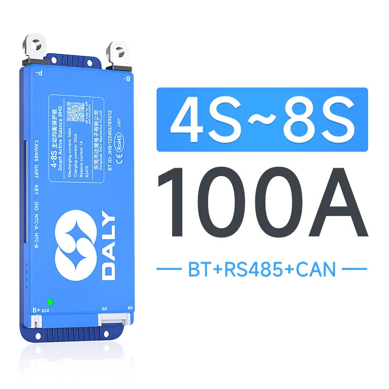 Daly Smart BMS 4s lifepo4 bluetooth Wifi bms 8S 24S 40A 60A 80A 100A Active Balance bms 16s 48v