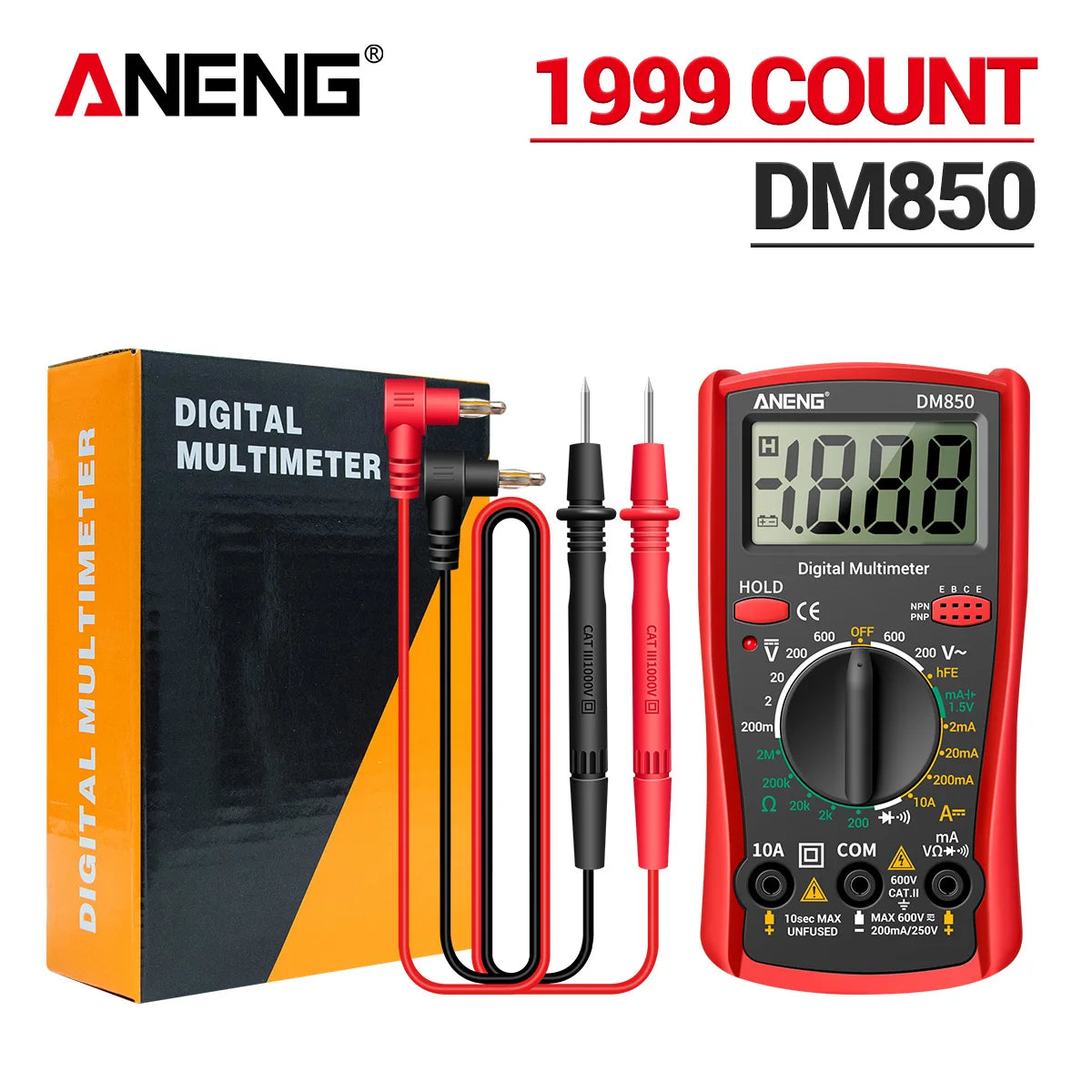 ANENG DM850 Digital Multimeter Automatic Professional 1999 Counts Auto AC/DC Votage Tester Ohm Current Ammeter Detector Tool