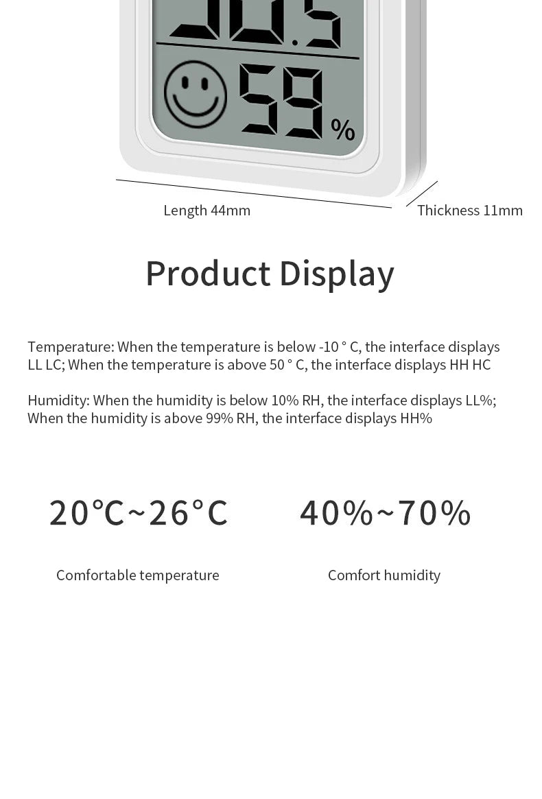 LCD Digital Thermometer Hygrometer Indoor Room Electronic Temperature Humidity Meter Sensor Gauge Weather Station For Home ﻿