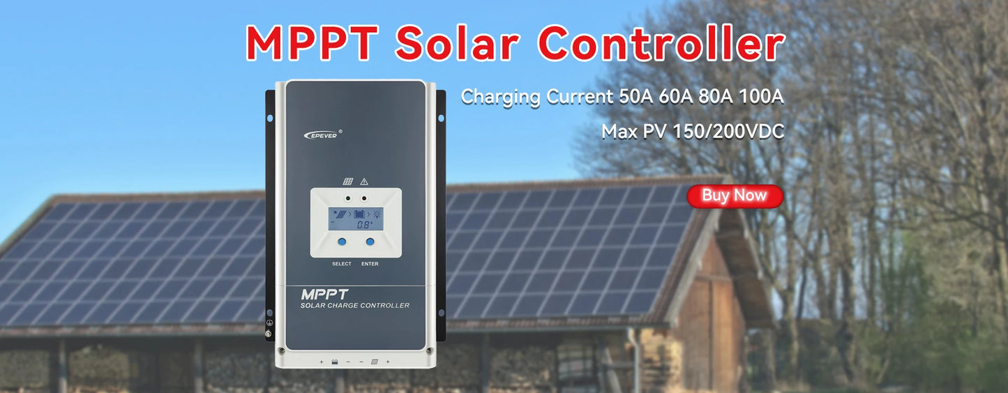 EPEVER Tracer MPPT Solar Charge Controller 40A 30A 20A 10A With MT50 Wifi Solar Regulator 12V 24V Battery Auto High Efficiency