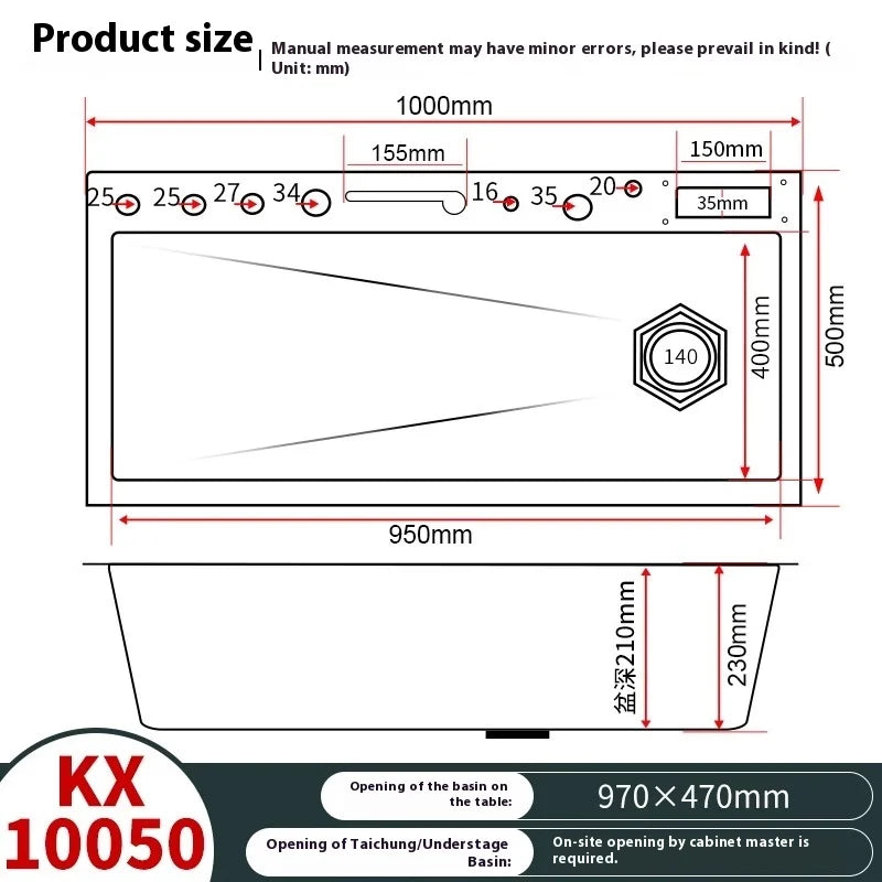 100x50cm Stainless Steel Waterfall Kitchen Sink With Knife Holder Digital Display Faucet Set Embossed Extra Large Single Slot