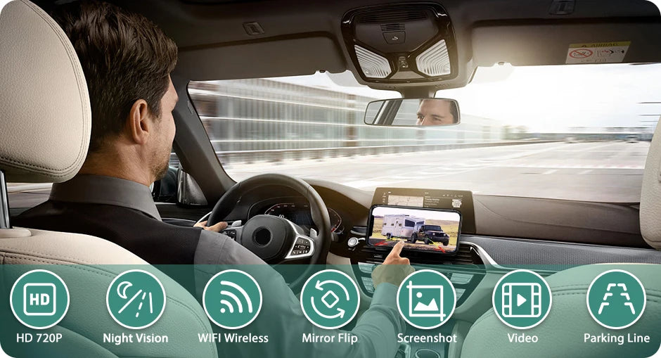 GreenYi 5G WiFi Magnetic Hitch Wireless Rear View Camera Night Vision Rechargeable for Trailer RV Truck for iPhone Android