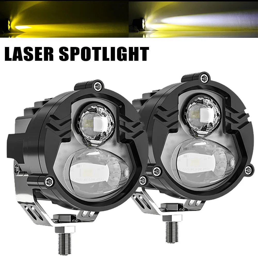3''Laser Headlights for Wrangler High Beam Laser Spotlights Super Penetrating Fog Lights for Vehicles Truck Motorcycle 6000K