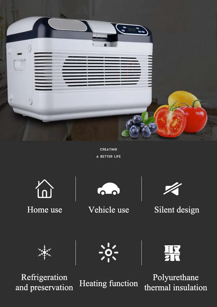 12L Refrigerator Car And Home Dual Purpose Refrigerator Small Refrigeration Refrigerator Cold And Hot Dual Energy Refrigerator