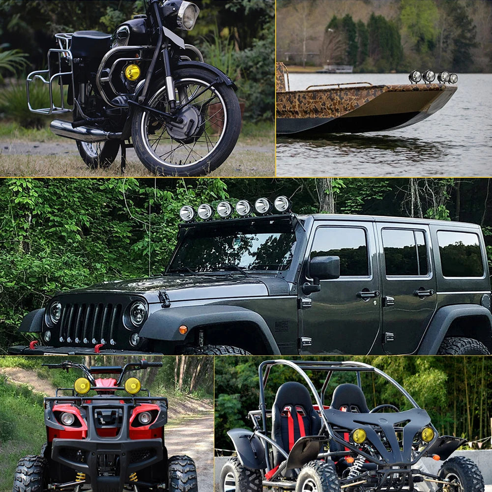 NAOEVO 2pcs 4 Inch Led Work Light Spotlight 4x4 Offroad 60W 14000lm Super Bright White Round Fog Lights  For Motorcycle ATV Boat